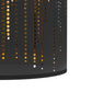 YANSUN 10 in. H Black Metal Drum Lamp Shade with Round Shade with Uno Fitter