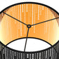 YANSUN 10 in. H Black Metal Drum Lamp Shade with Round Shade with Uno Fitter