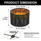 YANSUN 10 in. H Black Metal Drum Lamp Shade with Round Shade with Uno Fitter