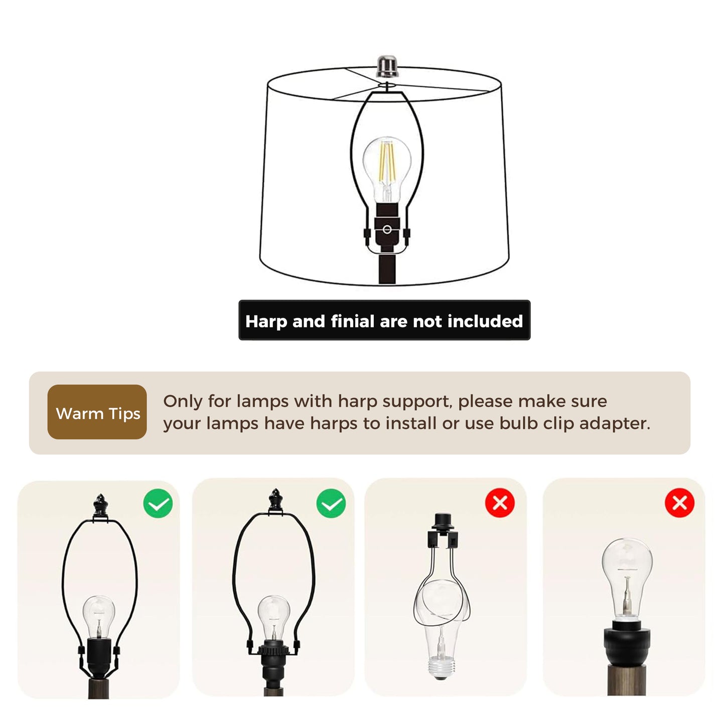 YANSUN 10 in. H Black Metal Drum Lamp Shade with Round Shade with Uno Fitter