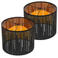 YANSUN 10 in. H Black Metal Drum Lamp Shade with Round Shade with Uno Fitter