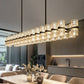 53 in. 60-Light Black Crystal Rectangular Chandelier for Large Living Room, Dining Room