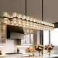 YANSUN 60-Light Chandelier Pendant Black Crystal Shades Warm 3000K with G4 Bulbs