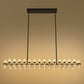 53 in. 60-Light Black Crystal Rectangular Chandelier for Large Living Room, Dining Room