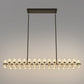 YANSUN 60-Light Chandelier Pendant Black Crystal Shades Warm 3000K with G4 Bulbs