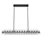 YANSUN 60-Light Chandelier Pendant Black Crystal Shades Warm 3000K with G4 Bulbs