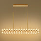 53 in. 60-Light Gold Crystal Rectangular Chandelier for Large Living Room, Dining Room