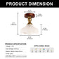 YANSUN 1-Light Vintage Semi-Flush Mount Ceiling Light Wood Grain Canopy Copper Finish with Glass Shade Ceiling Light Fixture with E26 Socket