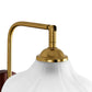 YANSUN 1-Light Vintage Wall Sconce Wood Grain Backplate Copper Finish Metal and Glass Indoor Wall Light with E26 Socket