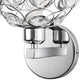YANSUN Modern Crystal Round Wall Sconce E26 Indoor Wall Light Fixture Chrome Finish 1-Light Vanity Lamp