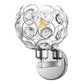 6.7 in. 1-Light Brushed Nickel Wall Sconce,with Crystal Dome Shade for Living Room Foyer