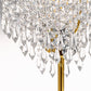 YANSUN 17 in. Crystal Dimmable Table Lamp with Dual USB Charging, Rotary Switch, and E26 for Bedroom(Light Bulbs Not Included)