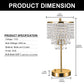 YANSUN 17 in. Crystal Dimmable Table Lamp with Dual USB Charging, Rotary Switch, and E26 for Bedroom(Light Bulbs Not Included)