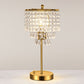 YANSUN 17 in. Crystal Dimmable Table Lamp with Dual USB Charging, Rotary Switch, and E26 for Bedroom(Light Bulbs Not Included)