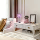 17 in. Chrome LED Integrated Table Lamp with Purple Crystal with 3-Way Dimmer Rotary Switch and Dual USB Charging Ports