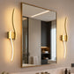 YANSUN 2-Pack 27.6 in. 2-Light Gold LED  Double Wave Design Vanity Light, 5-Watt Integrated LED Indoor Wall Sconce for Bedroom