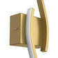YANSUN 2-Pack 27.6 in. 2-Light Gold LED  Double Wave Design Vanity Light, 5-Watt Integrated LED Indoor Wall Sconce for Bedroom