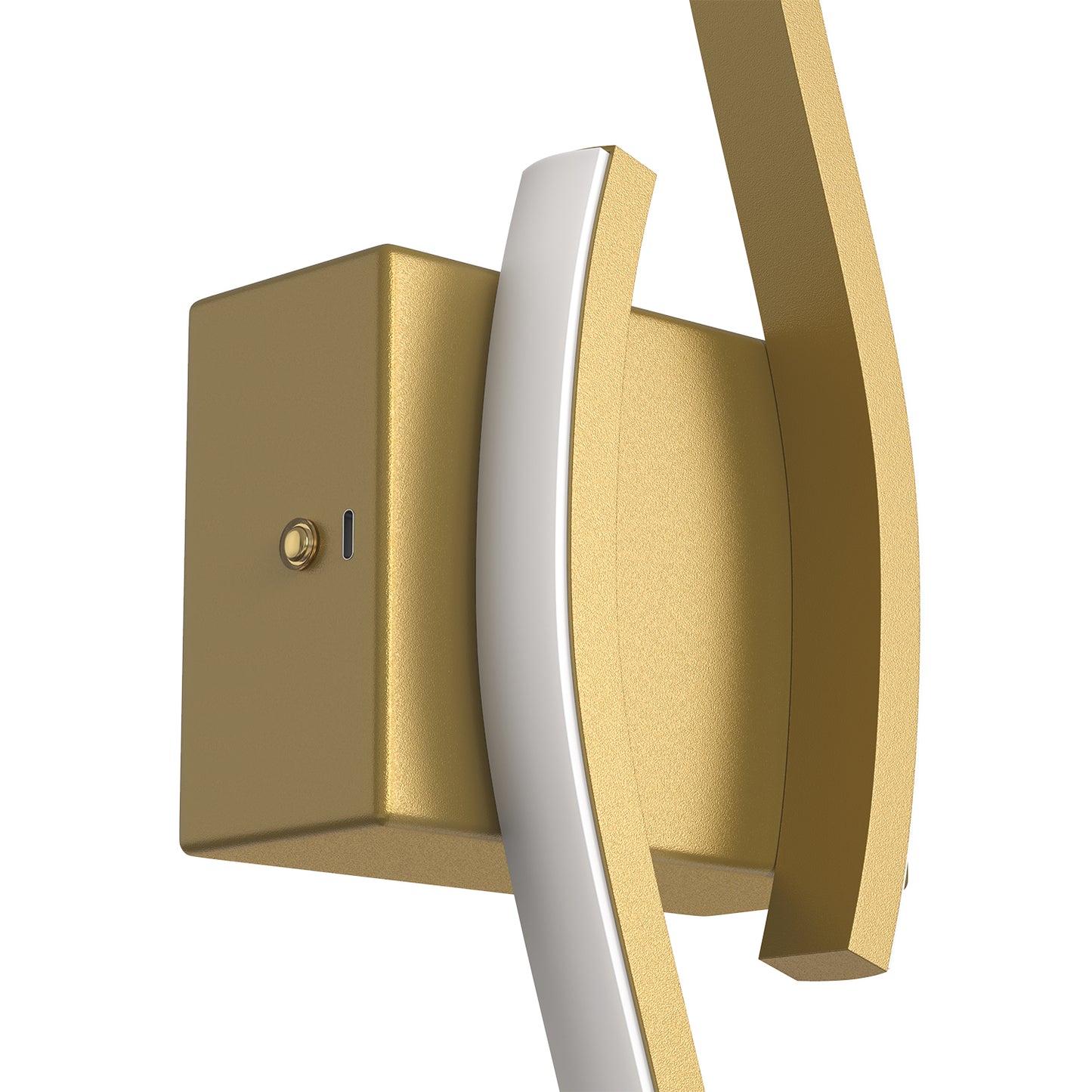 YANSUN 2-Pack 27.6 in. 2-Light Gold LED  Double Wave Design Vanity Light, 5-Watt Integrated LED Indoor Wall Sconce for Bedroom