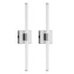 24 in. Nickel 1-Light LED Wall Sconce Set, Wireless Rechargeable Vanity Light Bar for Bedroom and Bathroom