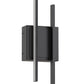 YANSUN Set of 2 Staggered Dual-Bar Wall Sconces, Linear Indoor Wall Light in Matte Black