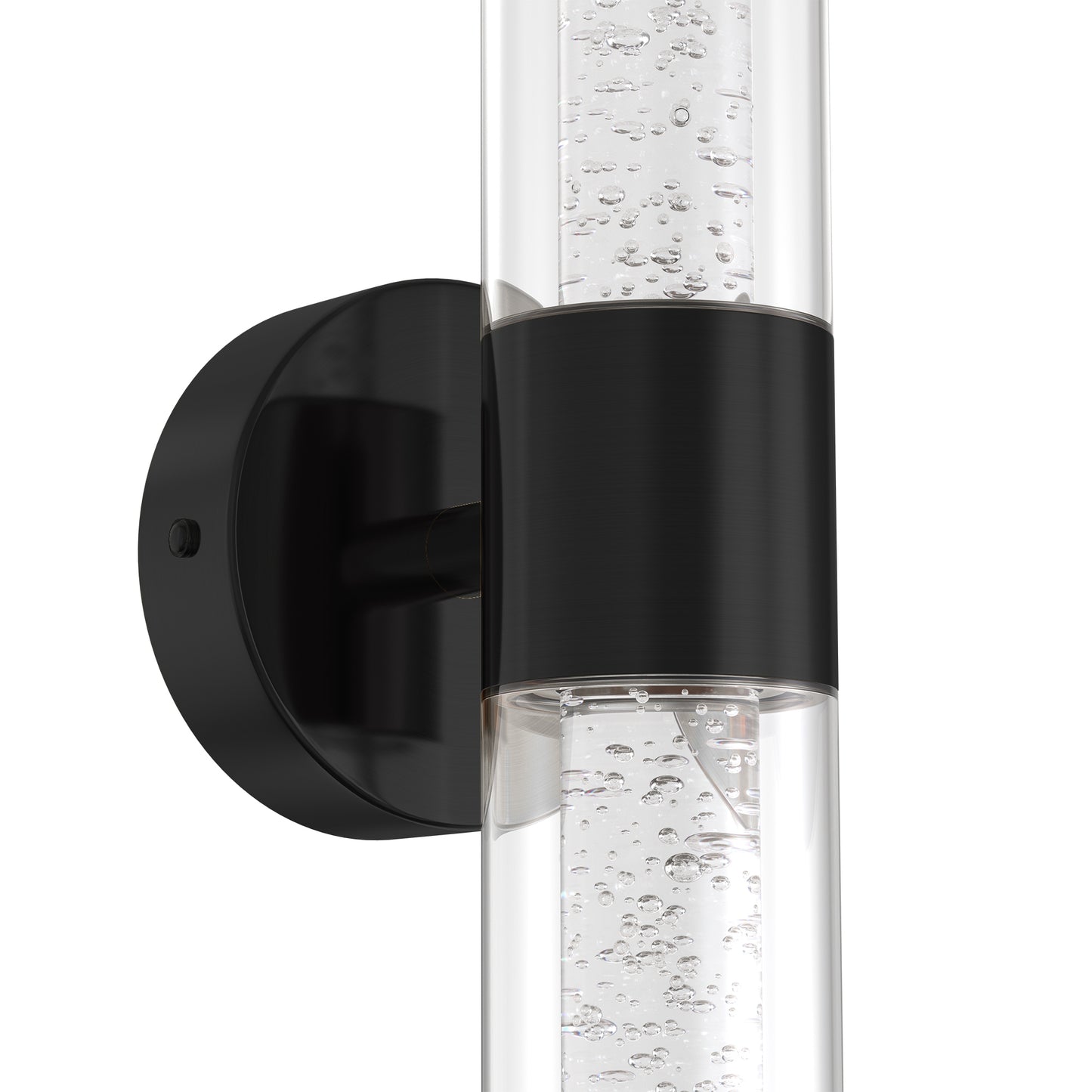 YANSUN Pair of Bubble Acrylic Cylinder Wall Lights, Modern Indoor Sconce in Matte Black (21.7in)