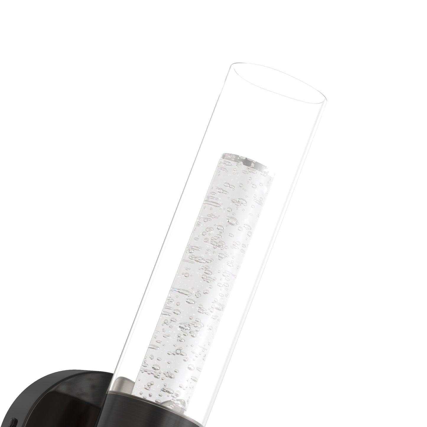 YANSUN Pair of Bubble Acrylic Cylinder Wall Lights, Modern Indoor Sconce in Matte Black (21.7in)