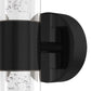 YANSUN Pair of Bubble Acrylic Cylinder Wall Lights, Modern Indoor Sconce in Matte Black (21.7in)