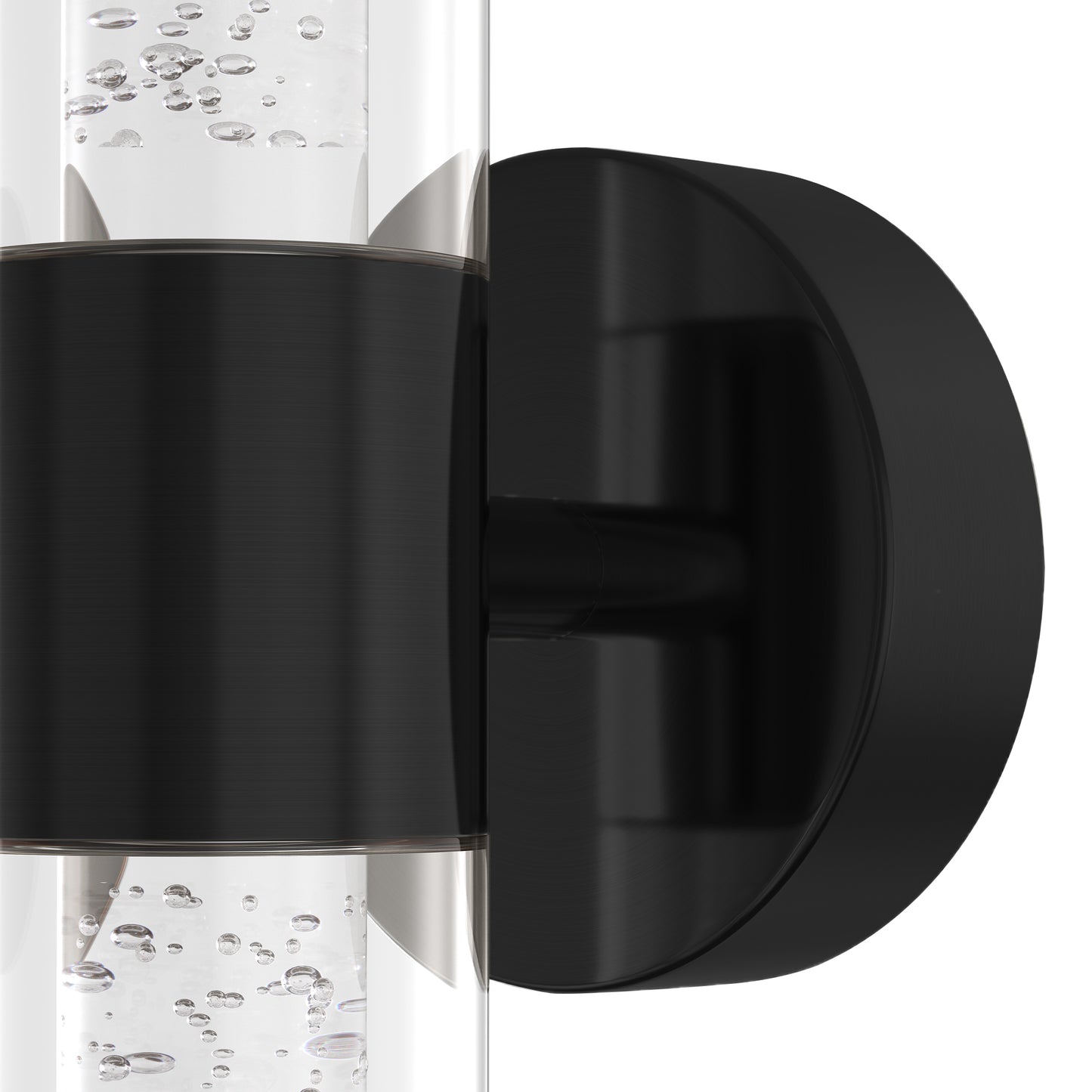 YANSUN Pair of Bubble Acrylic Cylinder Wall Lights, Modern Indoor Sconce in Matte Black (21.7in)