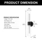 YANSUN Pair of Bubble Acrylic Cylinder Wall Lights, Modern Indoor Sconce in Matte Black (21.7in)