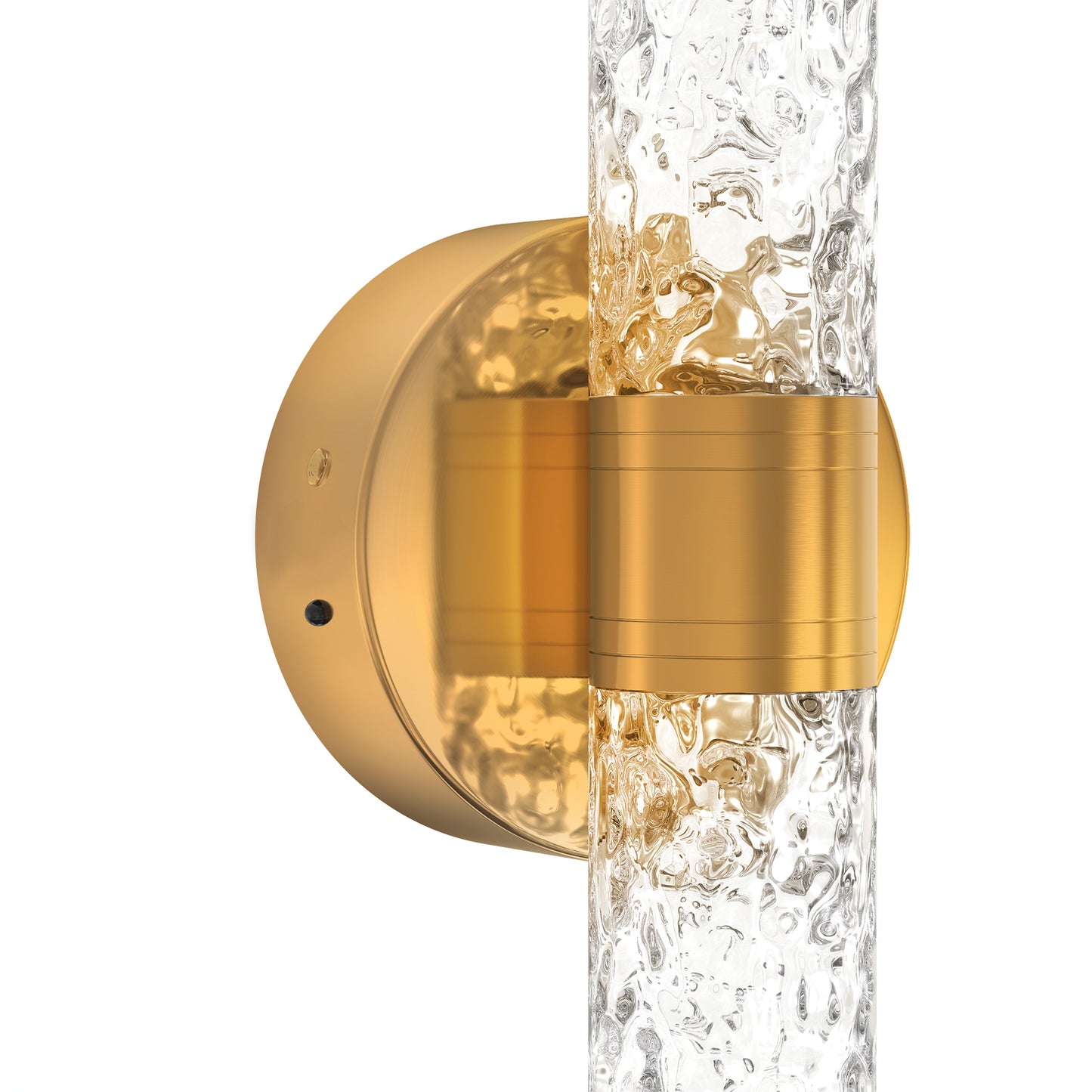 YANSUN Set of 2 Stone Texture Glass Wall Sconces, Modern Bar Indoor Wall Light in Brushed Copper (21.3in)