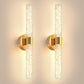 YANSUN Set of 2 Stone Texture Glass Wall Sconces, Modern Bar Indoor Wall Light in Brushed Copper (21.3in)