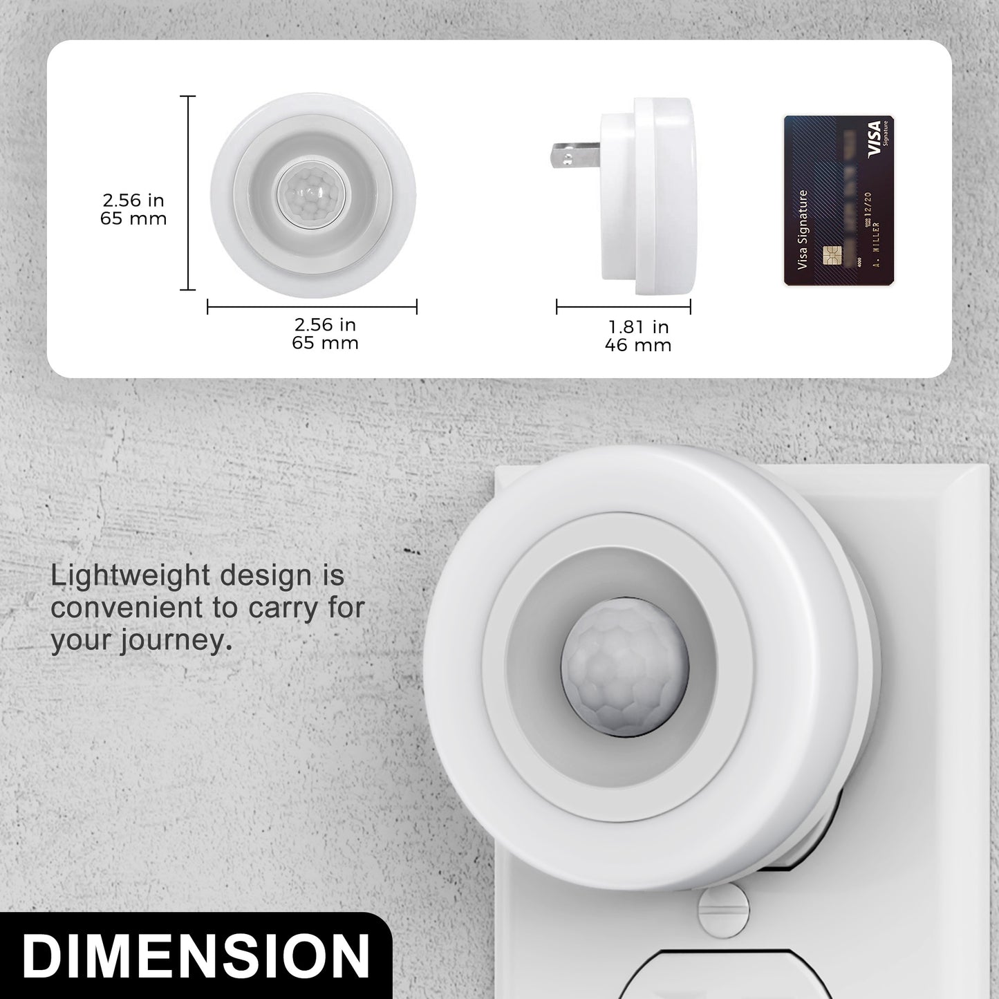 YANSUN 0.6W Plug-in Motion Sensor Integrated LED Night Light, White, Ice Blue, 2-Pack
