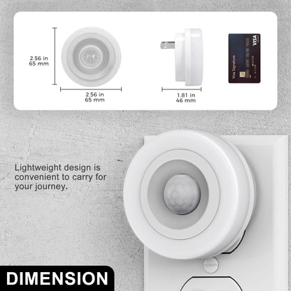YANSUN 0.6W Plug-in Motion Sensor Integrated LED Night Light, White, Ice Blue, 2-Pack