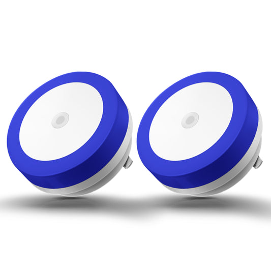 YANSUN 2-Pack 0.6W Plug-in Light-Controlled Night Light, Blue Light with Blue Shade, U.S. Two-Prong Plug