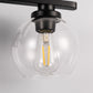 Elegant 25 in. 3-Light Matte Black Bathroom Vanity Light, Modern Farmhouse Wall Sconce with Open Globe Glass Shades