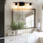 YANSUN 25 in. 3-Light Matte Black Vanity Light, Modern Farmhouse Wall Sconce with Open Globe Glass Shades for Bathroom
