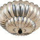 YANSUN 11.6 in. 3-Light Modern Black Semi Flush Mount Ceiling Light with Clear Glass Fan-Shaped Glass Shade No Bulbs Included