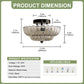 YANSUN 11.6 in. 3-Light Modern Black Semi Flush Mount Ceiling Light with Clear Glass Fan-Shaped Glass Shade No Bulbs Included
