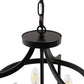 4-Light Black Drum Pendant Light, Convertible Semi Flush Mount Ceilingfor Dining Room,Bedroom, Foyer, Entryway