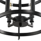 4-Light Black Drum Pendant Light, Convertible Semi Flush Mount Ceilingfor Dining Room,Bedroom, Foyer, Entryway