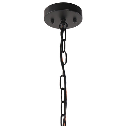 4-Light Black Drum Pendant Light, Convertible Semi Flush Mount Ceilingfor Dining Room,Bedroom, Foyer, Entryway
