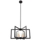 YANSUN 6-Light Black and Gold Pendant Light with E12 Sockets, Adjustable Modern Hanging Light for Dining Room and Foyer