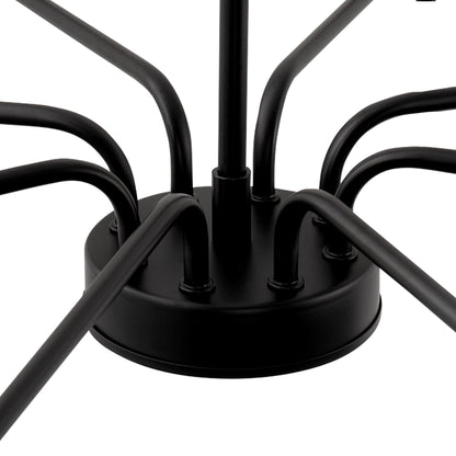 8 Light Modern Farmhouse Black and Gold Chandelier for Dining Room Over Table,Hanging Ceiling Candle Chandeliers