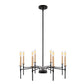 8 Light Modern Farmhouse Black and Gold Chandelier for Dining Room Over Table,Hanging Ceiling Candle Chandeliers