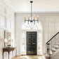 8 Light Modern Farmhouse Black and Gold Chandelier for Dining Room Over Table,Hanging Ceiling Candle Chandeliers