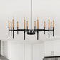 12-Light Modern Farmhouse Black and Gold Chandelier for Dining Room Over Table,Hanging Ceiling Candle Chandeliers
