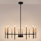 12-Light Modern Farmhouse Black and Gold Chandelier for Dining Room Over Table,Hanging Ceiling Candle Chandeliers
