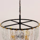 YANSUN 5-Light Black Gold Pendant Light with Cylindrical Seeded Glass Shade, E26 Base, Adjustable Hanging Light for Kitchen