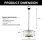 YANSUN 5-Light Black Gold Pendant Light with Cylindrical Seeded Glass Shade, E26 Base, Adjustable Hanging Light for Kitchen