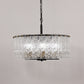 YANSUN 5-Light Black Gold Pendant Light with Cylindrical Seeded Glass Shade, E26 Base, Adjustable Hanging Light for Kitchen